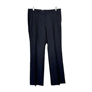 Classiques Entier | Wool Flat Front Women’s Trousers Navy Blue Pants 10